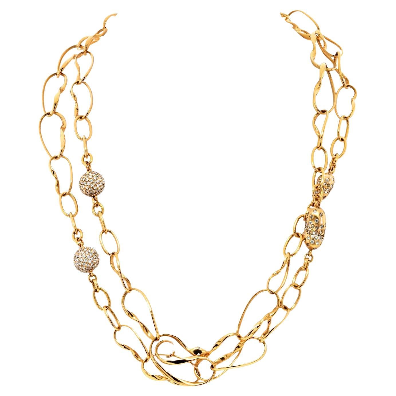1960s Extra Long Box Link with Semi Precious Stones Gold Link Chain Necklace at 1stDibs extra
