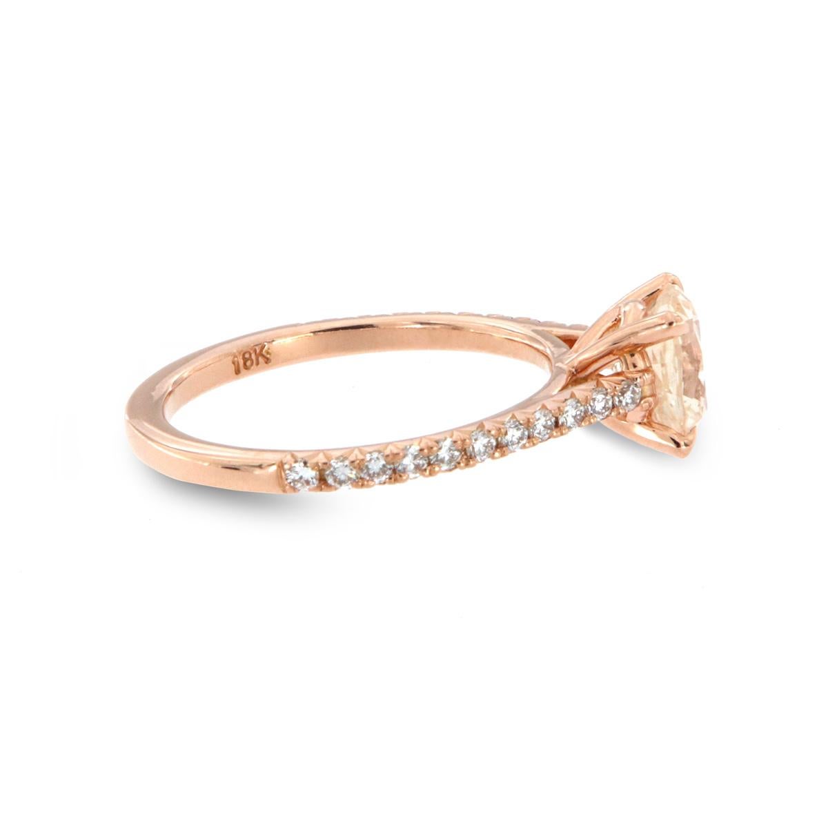 peach sapphire rose gold ring