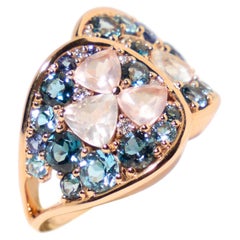18k Rose Gold Van Gogh Blossom Ring, 3.58ct Gemstones, Netherlands