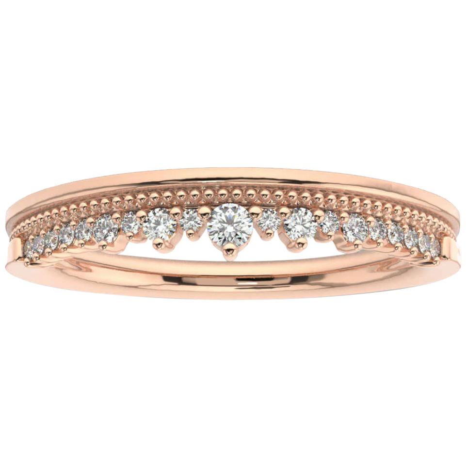 18K Rose Gold Victoria Diamond Ring '1/6 Ct. tw' For Sale