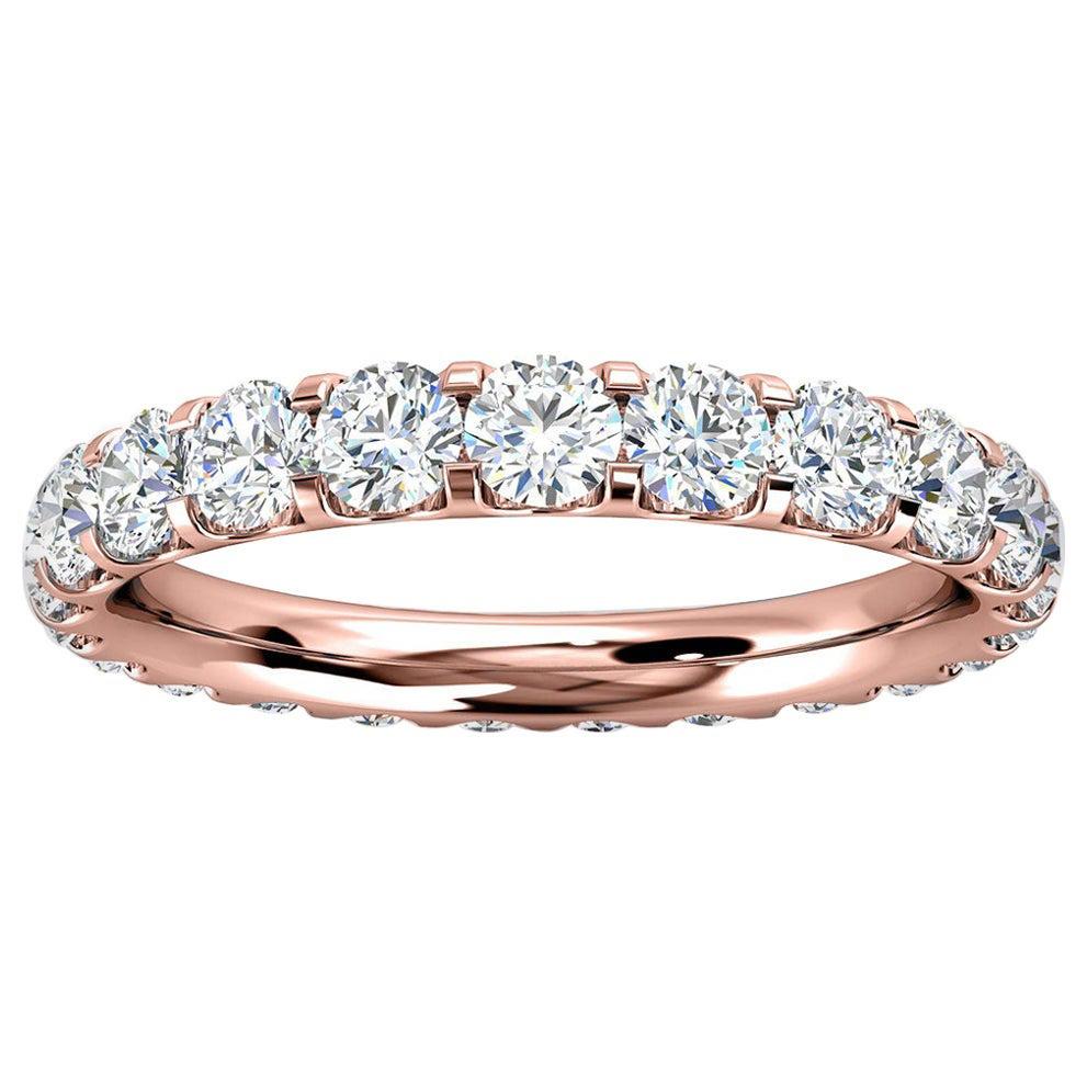 For Sale:  18k Rose Gold Viola Eternity Micro-Prong Diamond Ring '1 1/2 Ct. Tw'