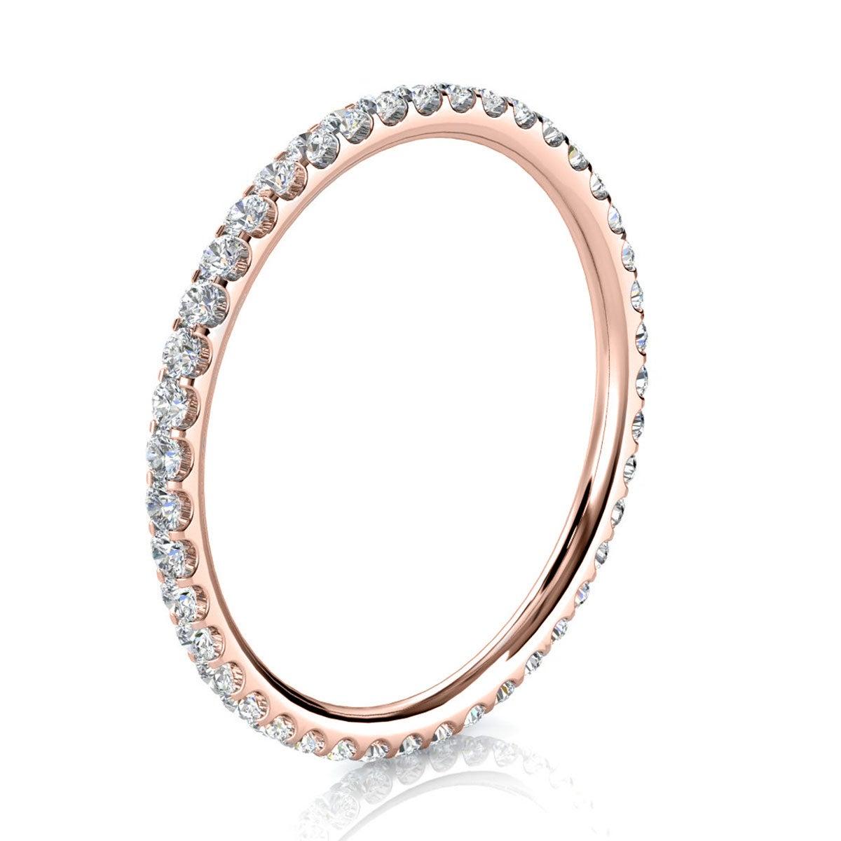 For Sale:  18K Rose Gold Viola Mini Eternity Micro-Prong Diamond Ring '1/3 Ct. tw' 2