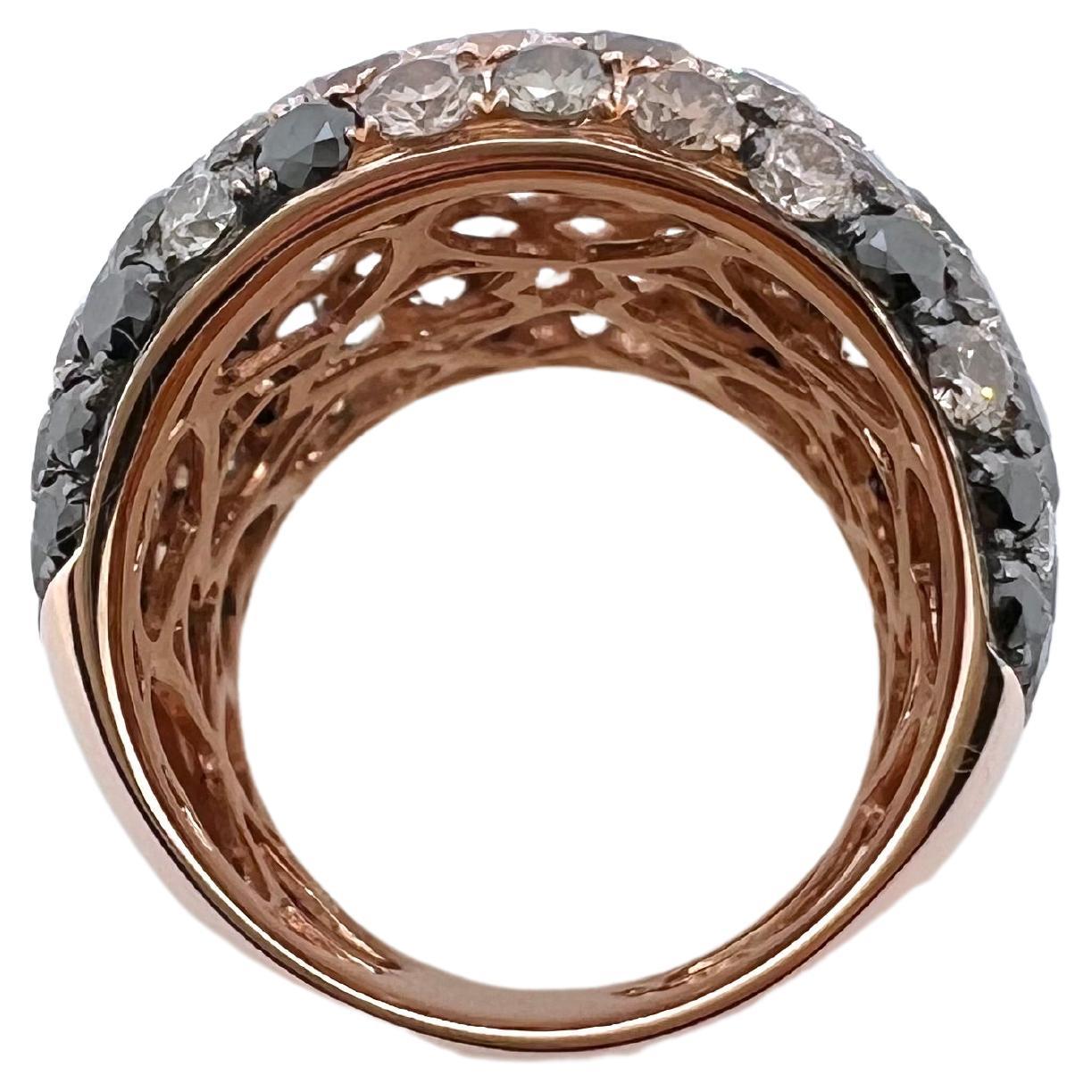 Contemporary 18k Rose Gold Volcano Diamond Ring For Sale