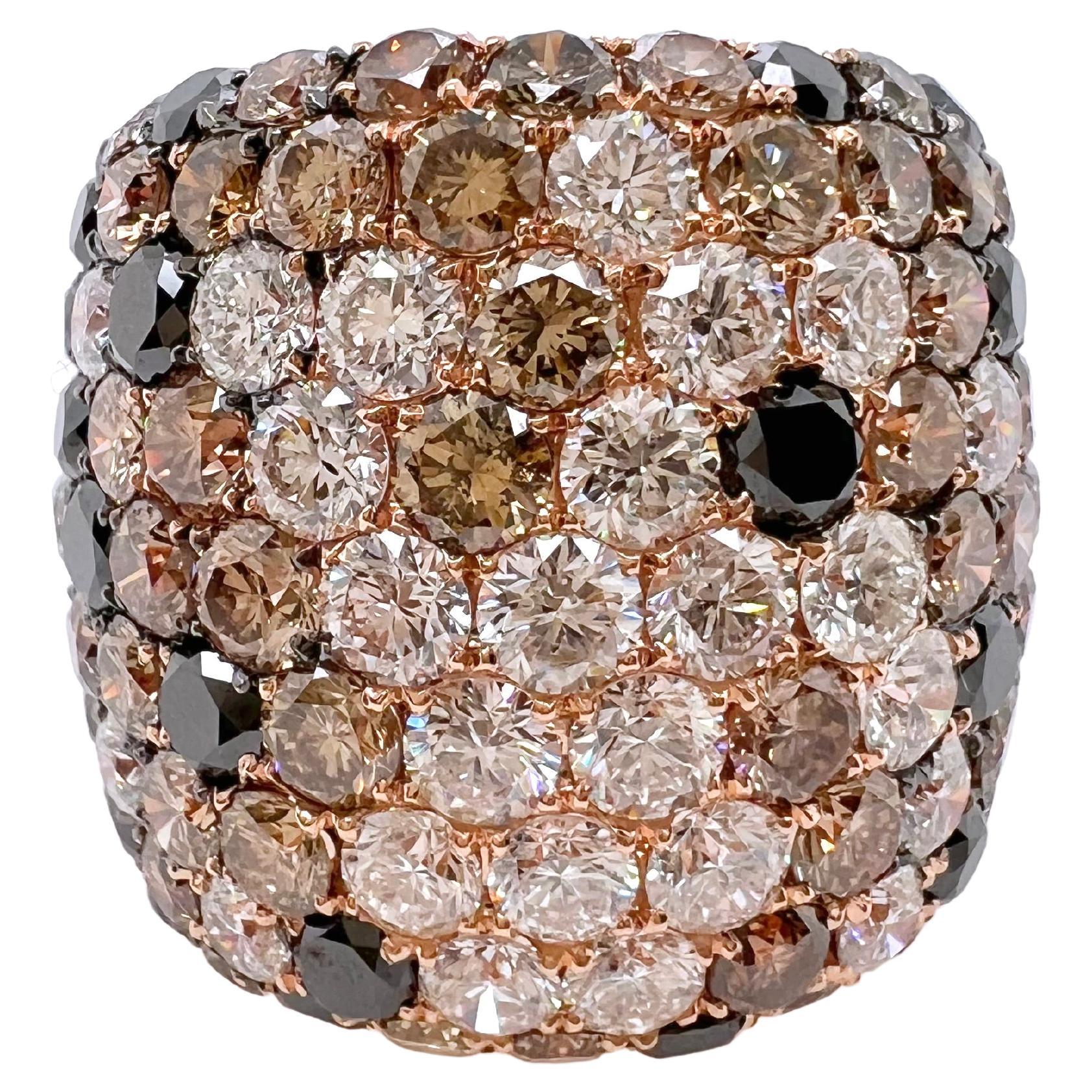 18k Rose Gold Volcano Diamond Ring