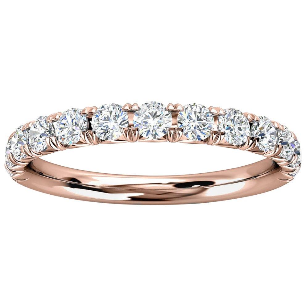 For Sale:  18k Rose Gold Voyage French Pave Diamond Ring '1/2 Ct. tw'