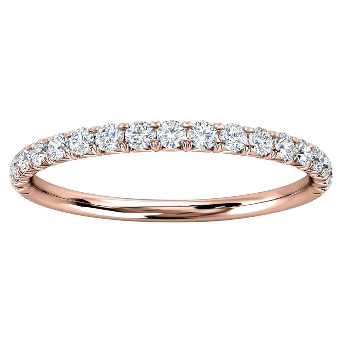 For Sale:  18k Rose Gold Voyage French Pave Diamond Ring '1/4 Ct. Tw'