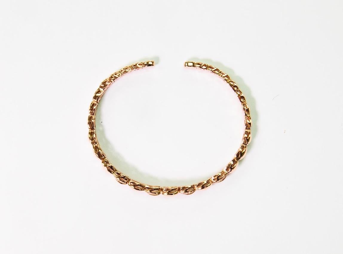Moderno Bracciale Wavebound in oro rosa 18K con diamanti Nature IdunnCollection in vendita