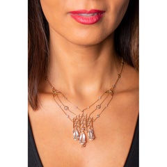 18k Rose Gold, White Diamonds, Morganites, Necklace