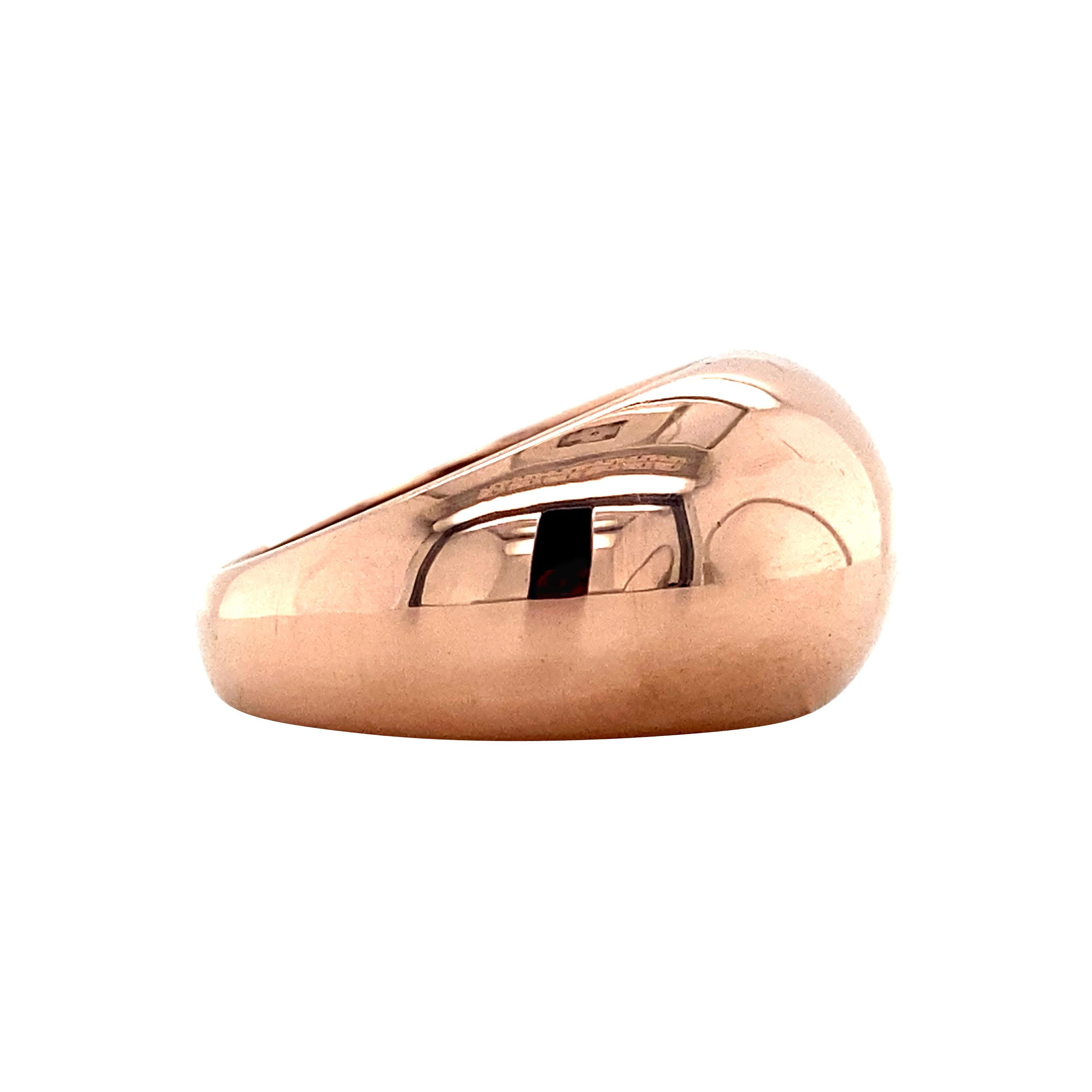 Anillo apilable de oro rosa de 18 quilates con cúpula ancha, talla 7 y 9,7 gramos en Bueno estado para la venta en AMSTERDAM, NL