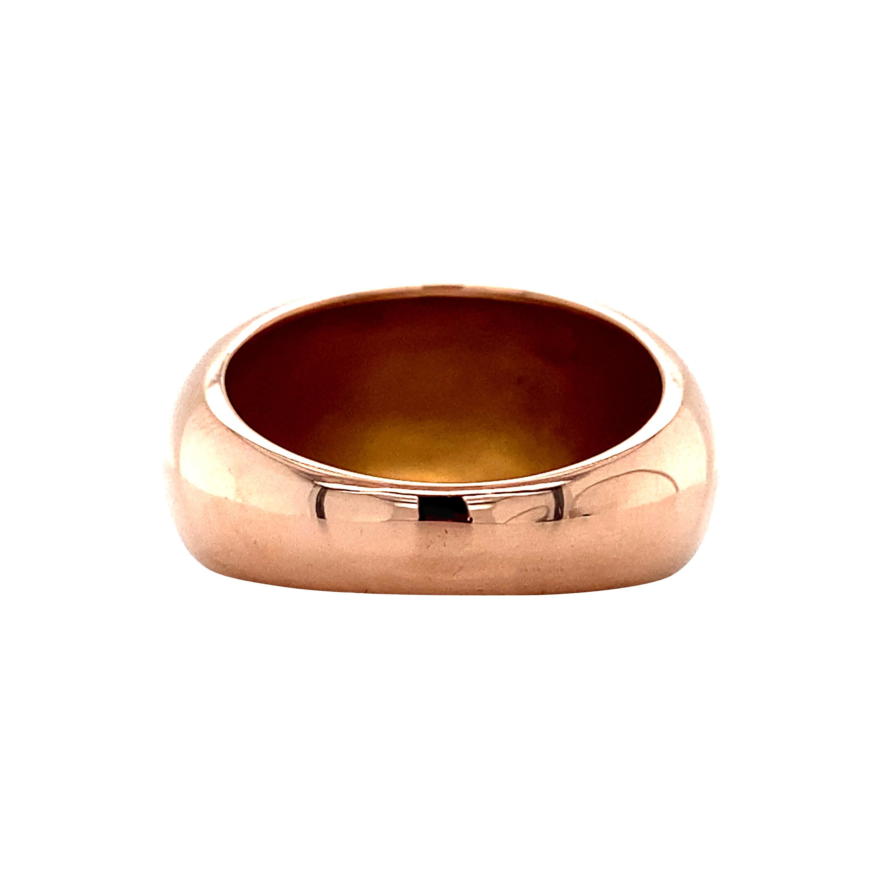 Femenino o masculino Anillo apilable de oro rosa de 18 quilates con cúpula ancha, talla 7 y 9,7 gramos en venta