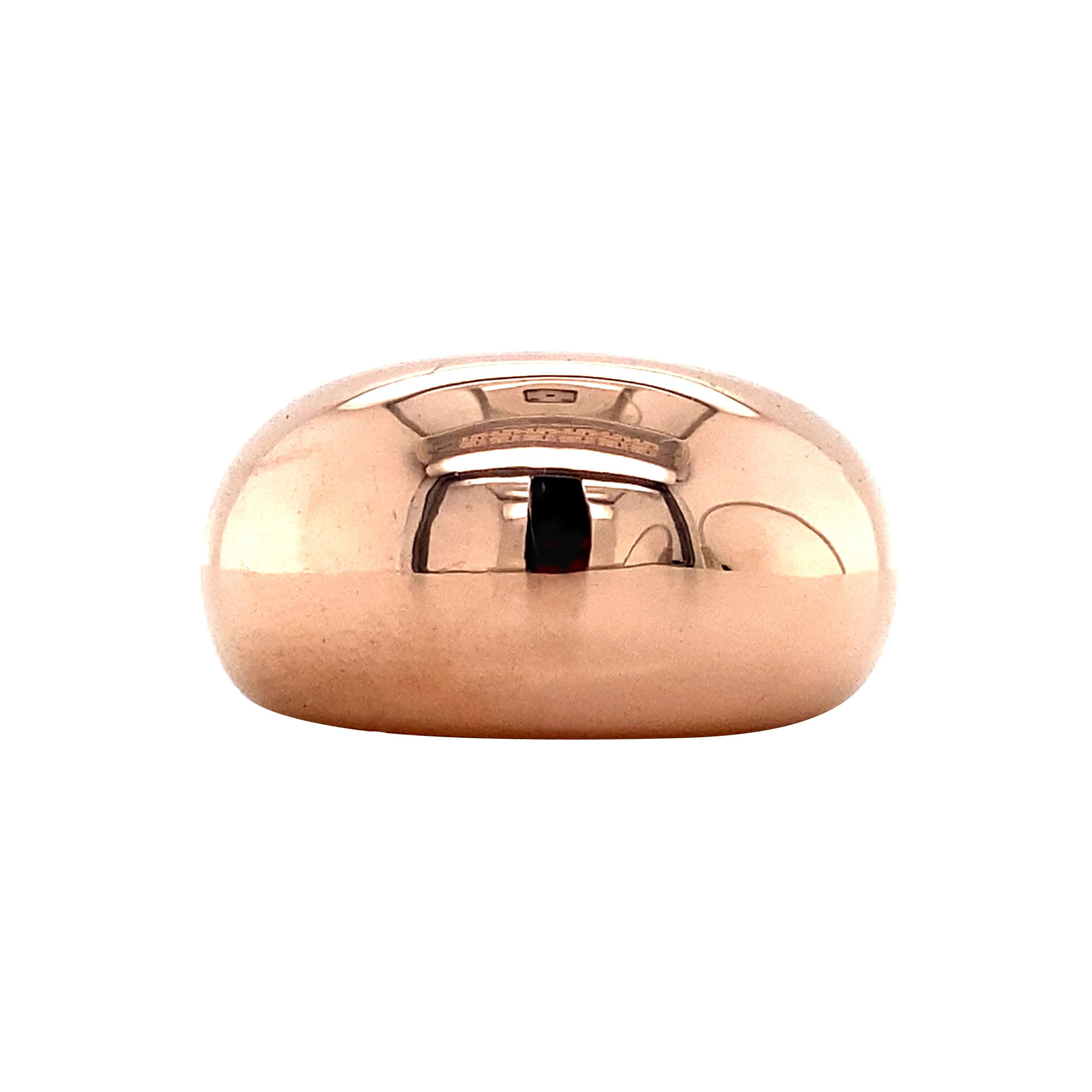 18K Rose Gold Wide Dome Stackable Band Ring, Size 7 & 9.7 Grams