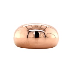 18K Rose Gold Breiter Dome Stapelbarer Bandring, Größe 7 & 9,7 Gramm