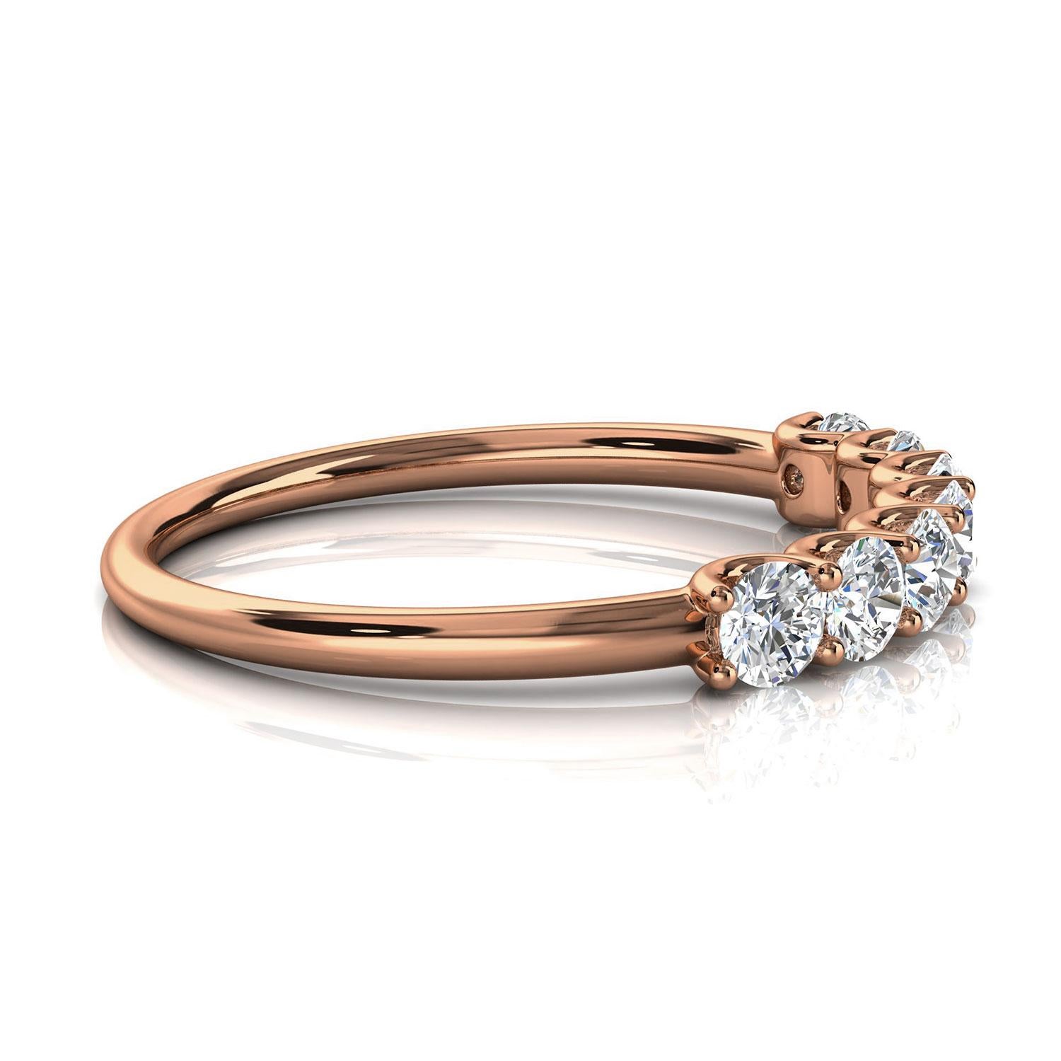 Round Cut 18k Rose Gold Winter Diamond Ring '1/2 Ct. Tw' For Sale
