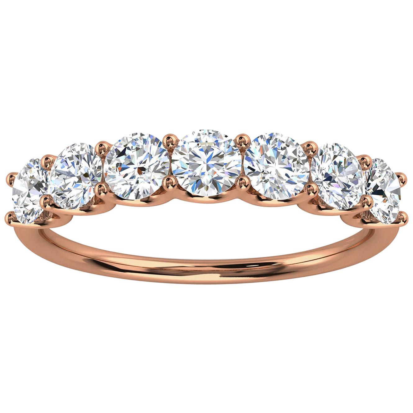 Bague d'hiver en or rose 18 carats avec diamants 1 carat « Tw » en vente