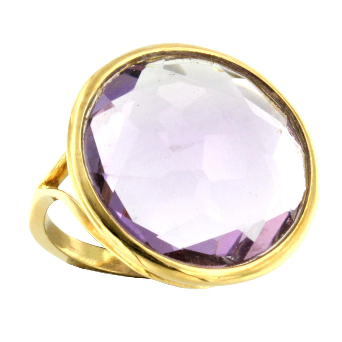 18 Karat Roségold Ring mit Amethyst (Rundschliff) im Angebot