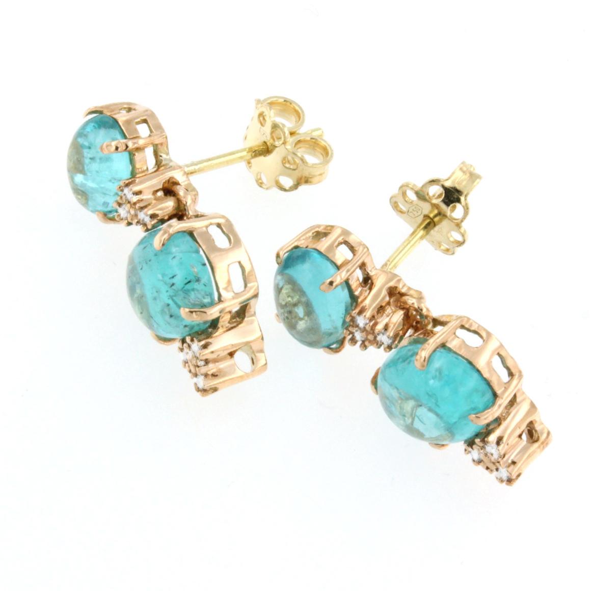 18 Karat Rose Gold with Apatite and White Diamonds Set For Sale 5