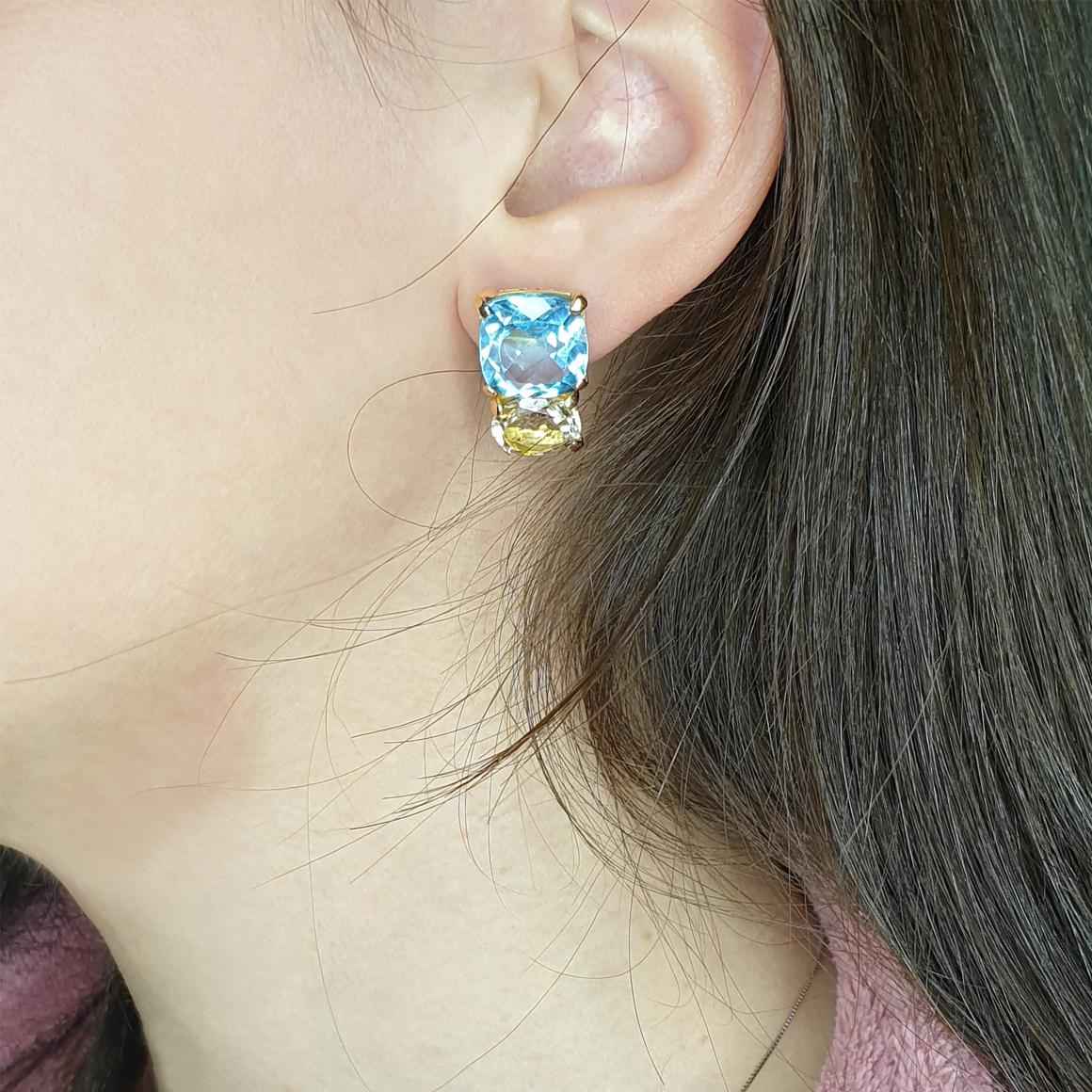 Fashion and trandy earrings in 18k rose gold with blue Topaz (square cut, size: 12x12mm) and Lemon Quartz (oval cut, size: 8x10 mm)  g.10.80


All Stanoppi Jewelry is new and has never been previously owned or worn. Each item will arrive at your
