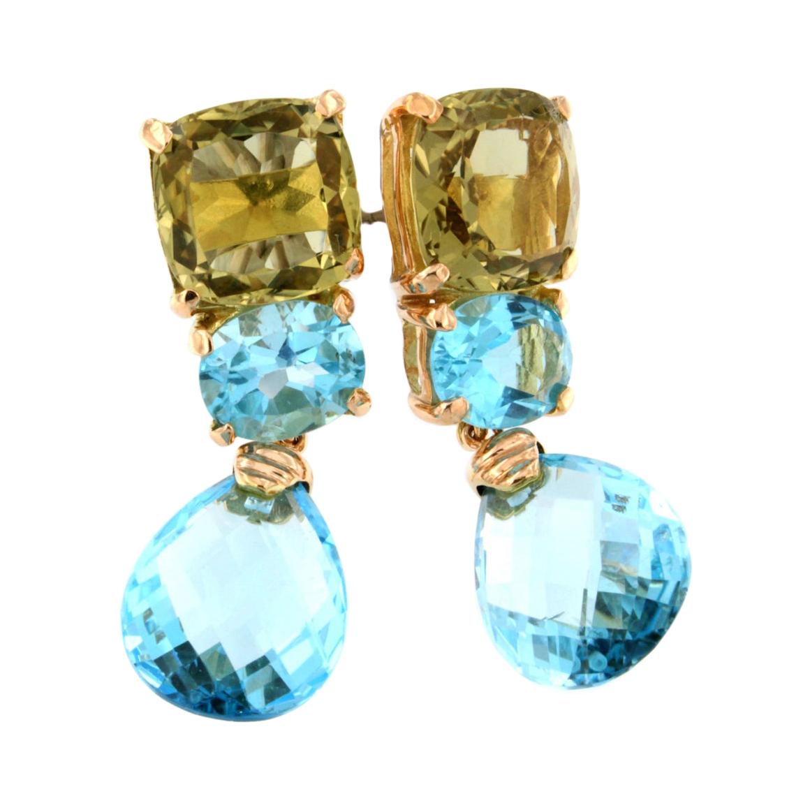 MAVIADA's Diamond Sardinia Sky Blue Topaz 18 Karat White Gold Drop Day