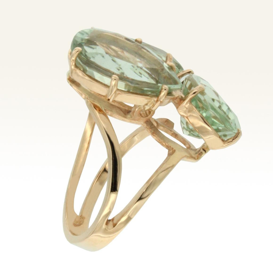 green amethyst ring rose gold