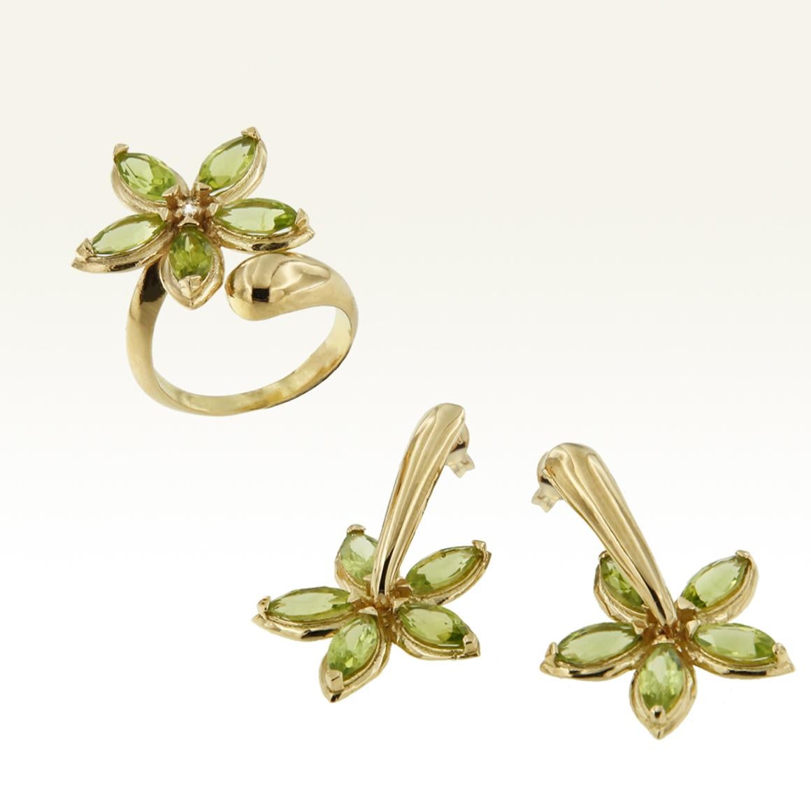 18 Karat Rose Gold with Peridot Earrings In New Condition For Sale In GALLARATE, IT