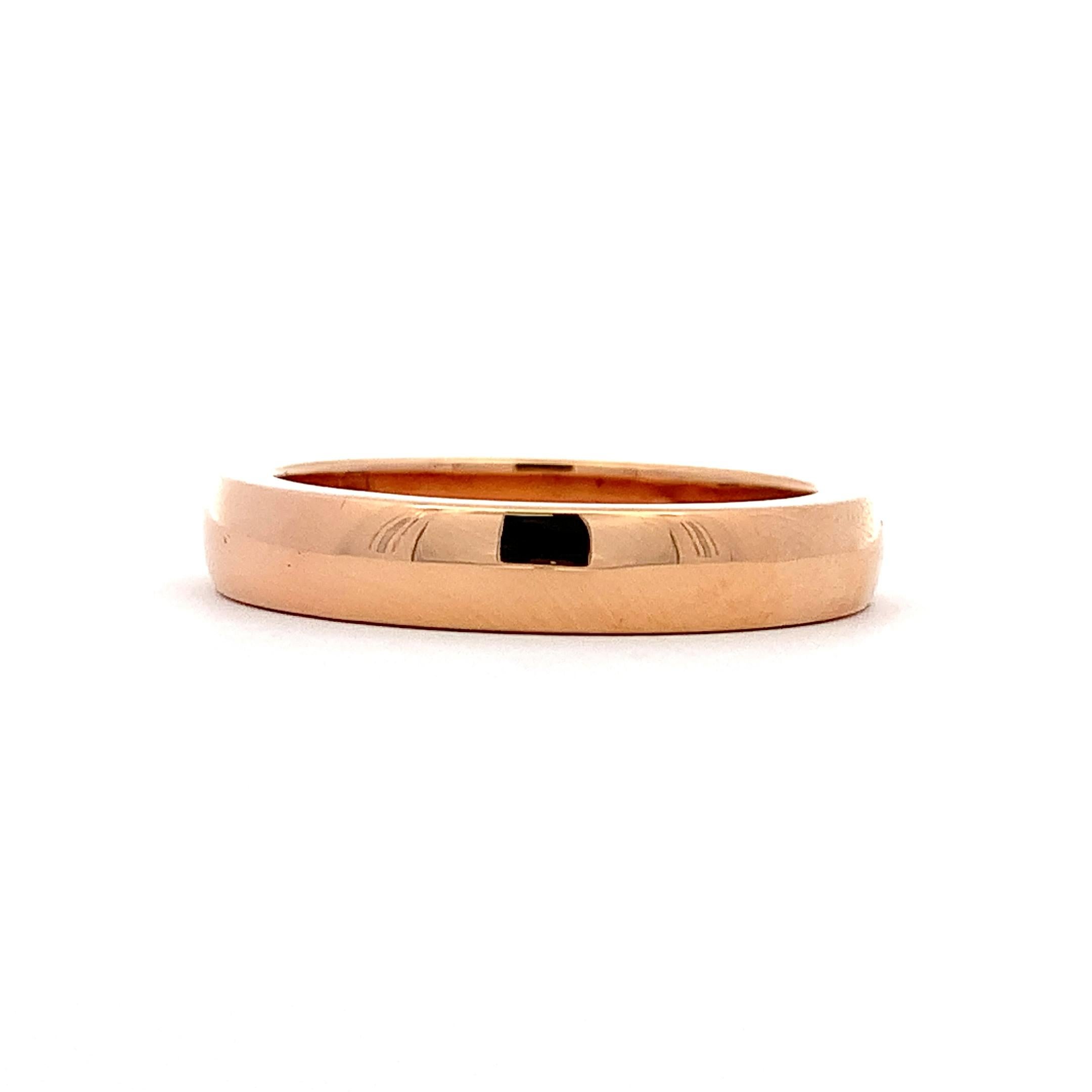 18k Rose gut glatt poliert Ehering Band im Zustand „Neu“ im Angebot in London, GB