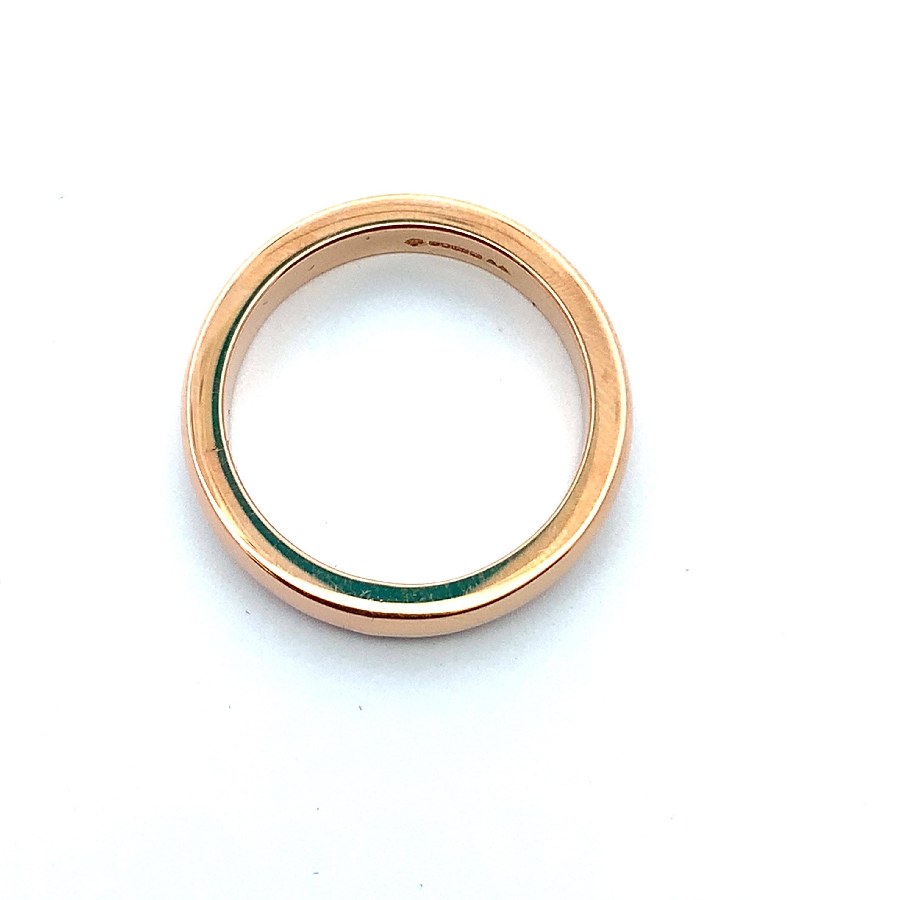 18k Rose gut glatt poliert Ehering Band für Damen oder Herren im Angebot