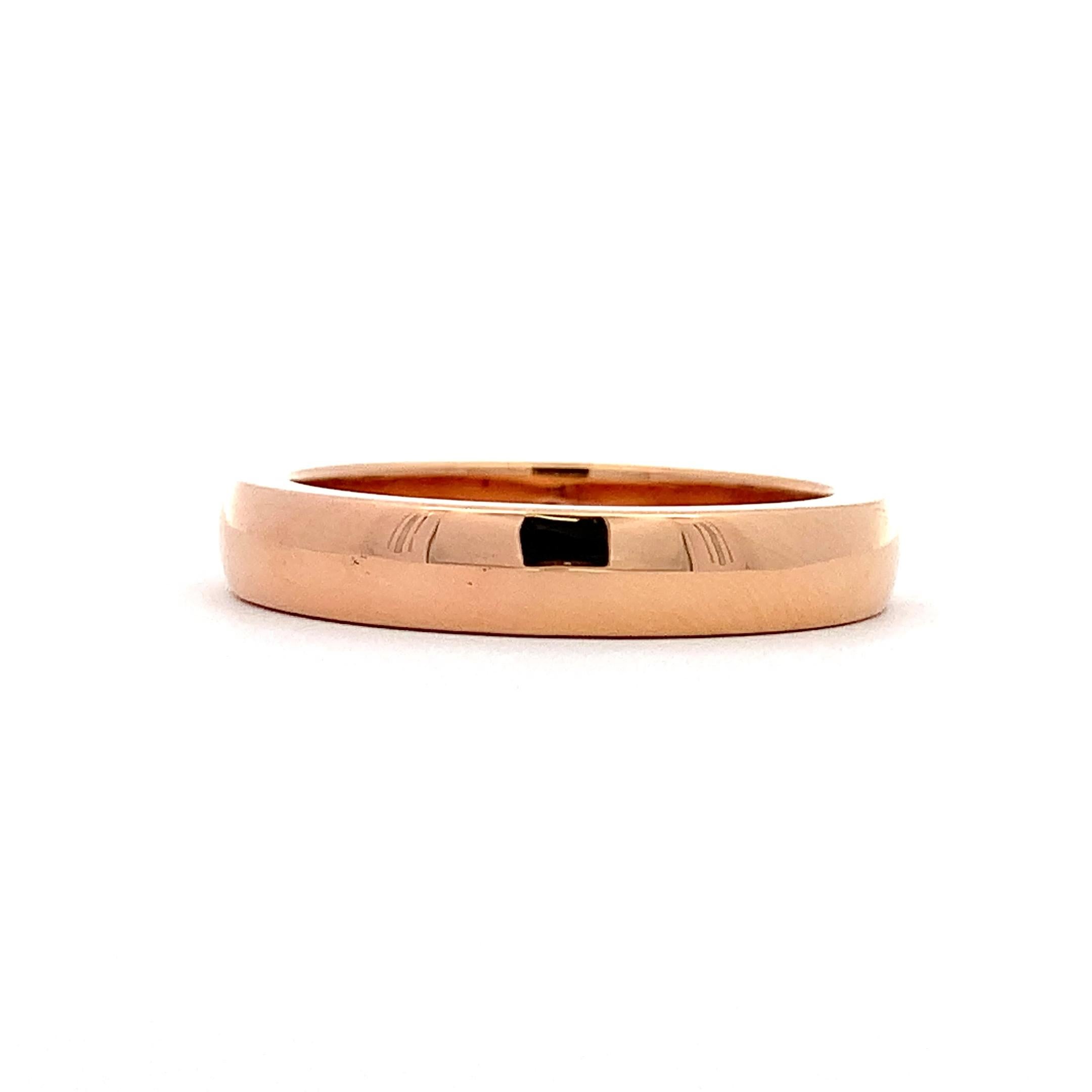 18k Rose gut glatt poliert Ehering Band im Angebot 1