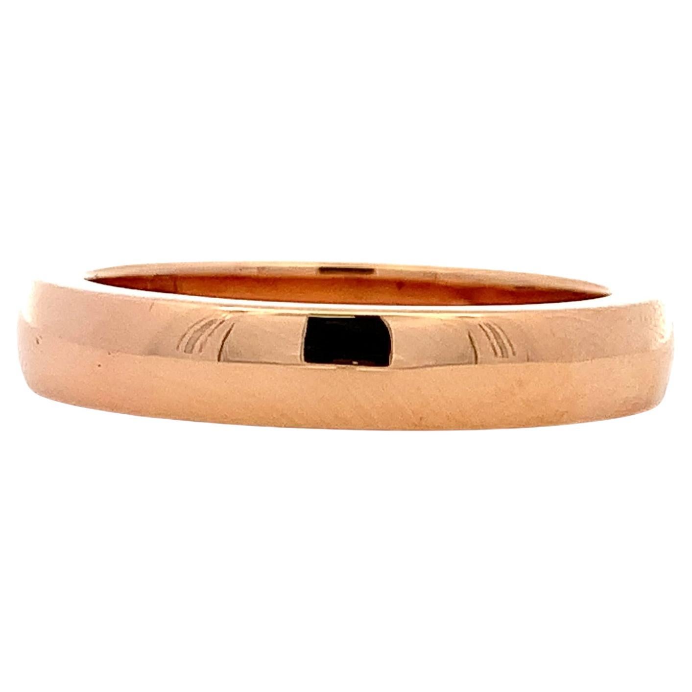 18k Rose gut glatt poliert Ehering Band im Angebot