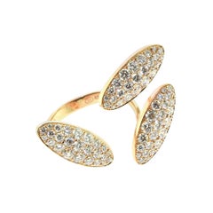 Bague cocktail à la mode en or rose/rose 18 carats avec diamants