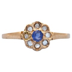 18k rose solid gold antique ring - floral Napoleon III - Victorian engagement