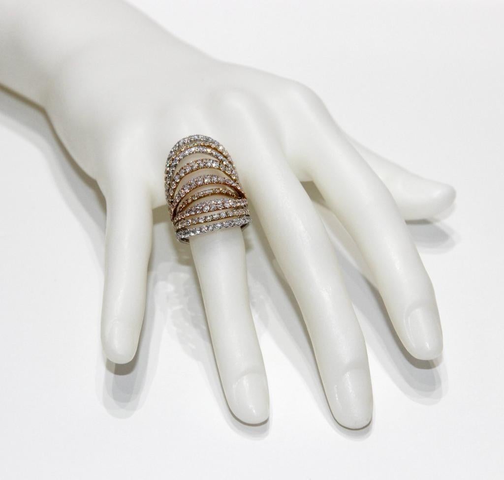 Women's 18K Rose, White and Yellow Gold Ring For Sale