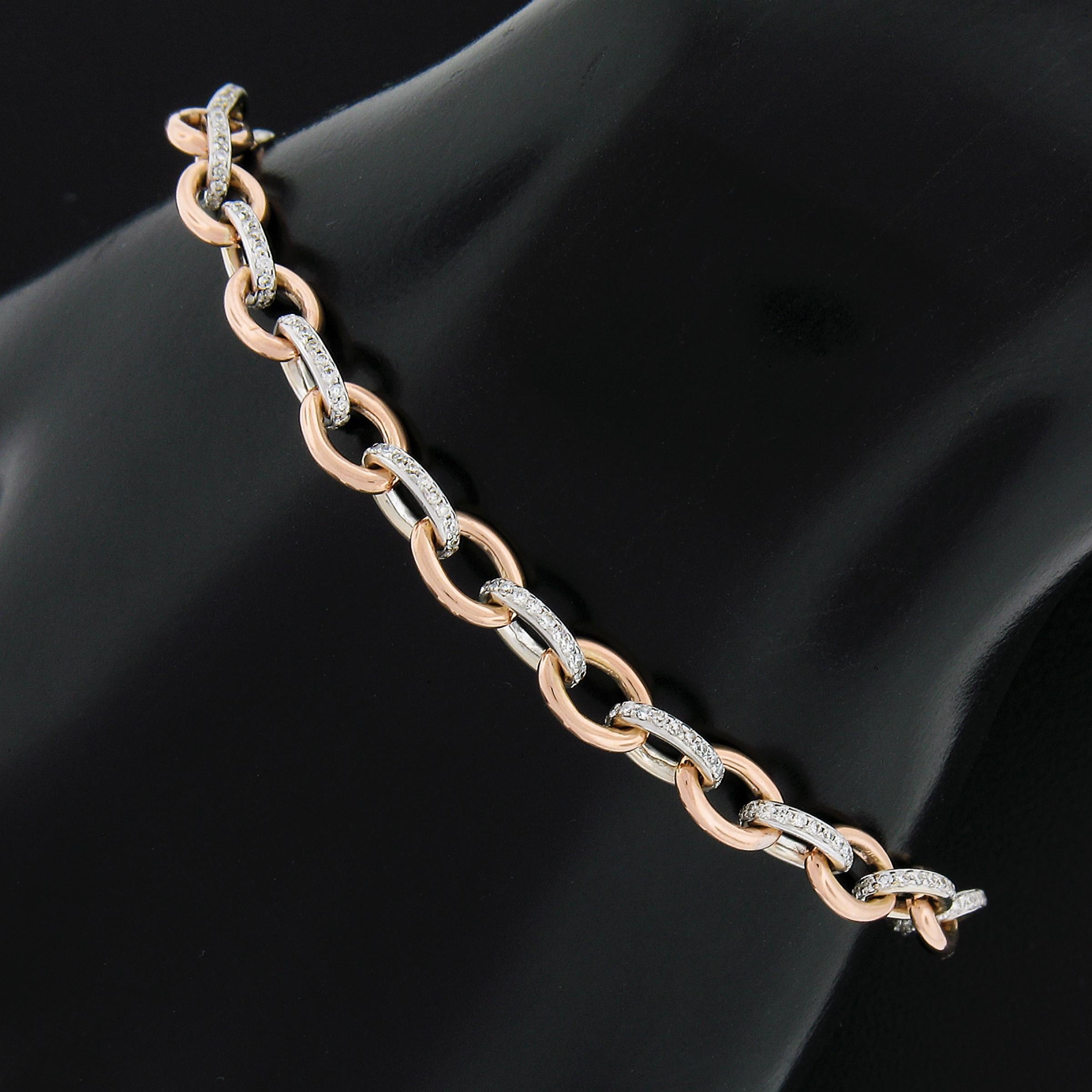 Round Cut 18K Rose & White Gold 7.25