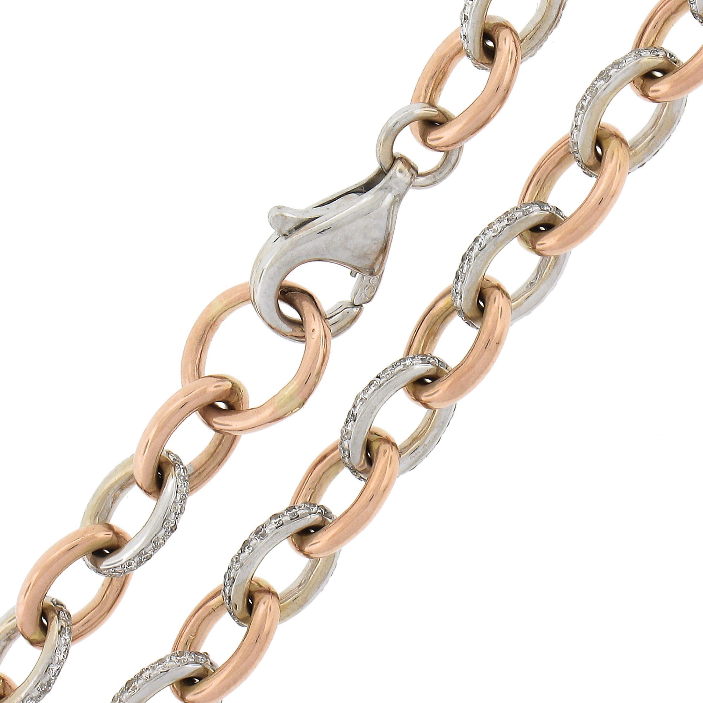 Women's or Men's 18K Rose & White Gold 7.25