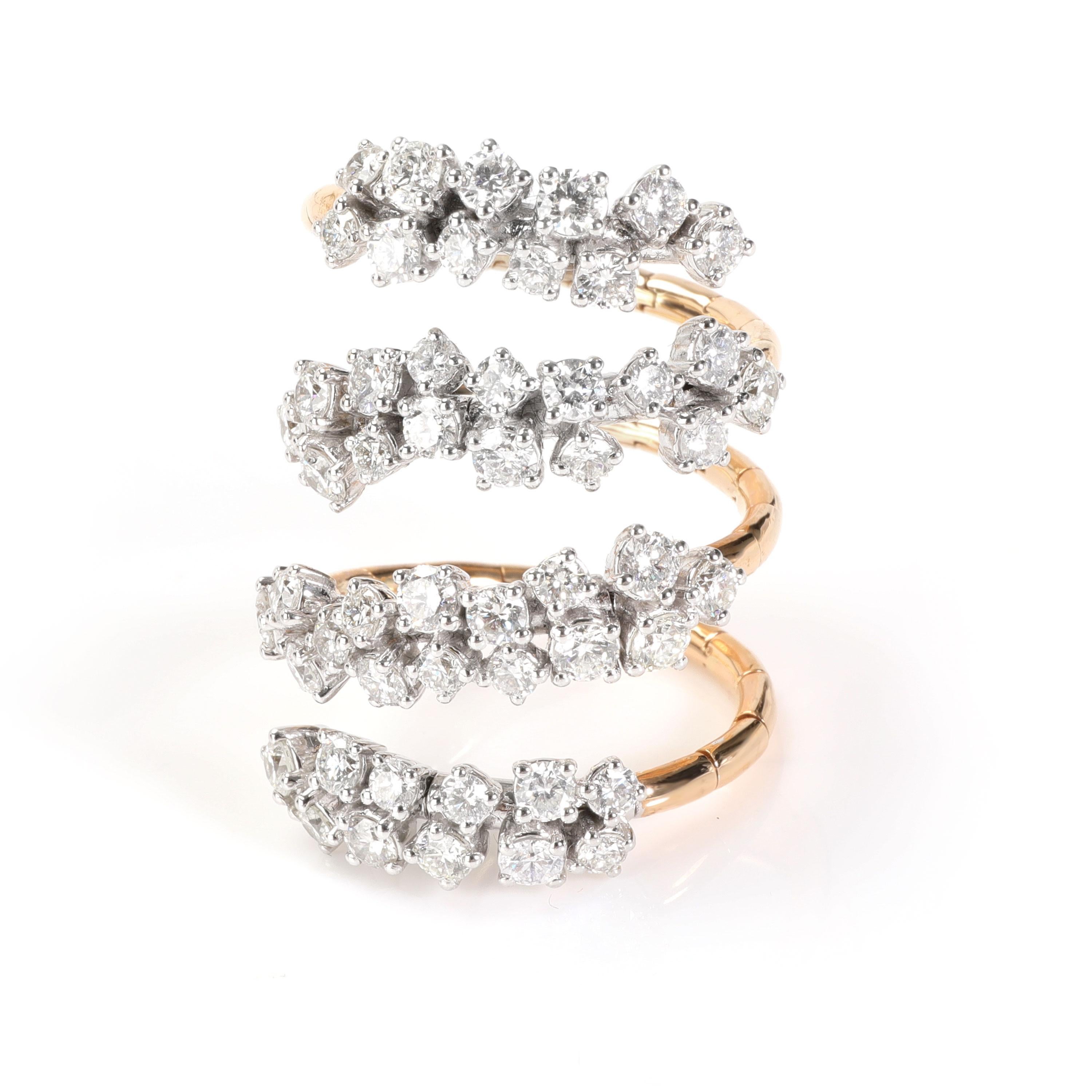 Flexibler Ring aus 18K Rose & Weißgold, 2,63 Ctw. Damen