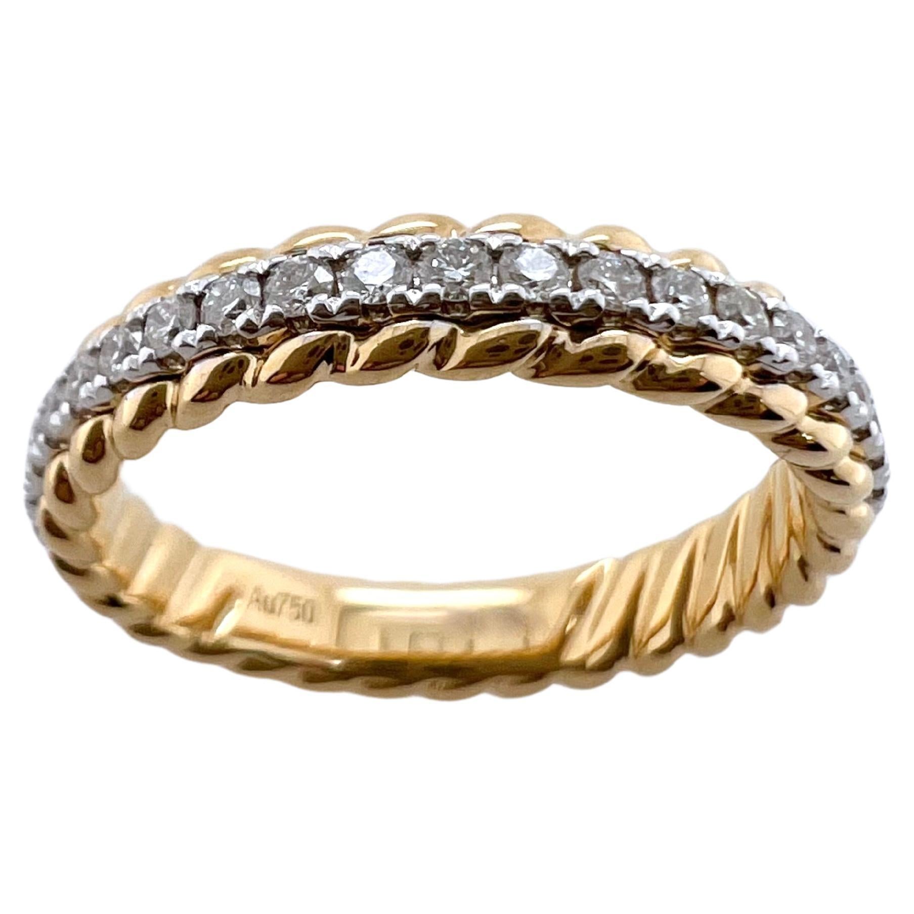 18k Rose, White, Yellow Gold Diamond Stackable Eternity Bands For Sale 6