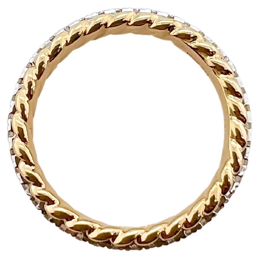 18k Rose, White, Yellow Gold Diamond Stackable Eternity Bands For Sale 7