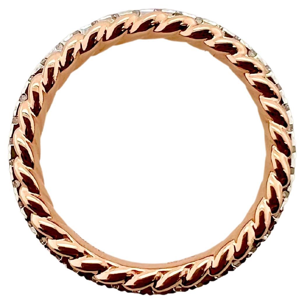 18k Rose, White, Yellow Gold Diamond Stackable Eternity Bands In New Condition For Sale In Carrollton, TX