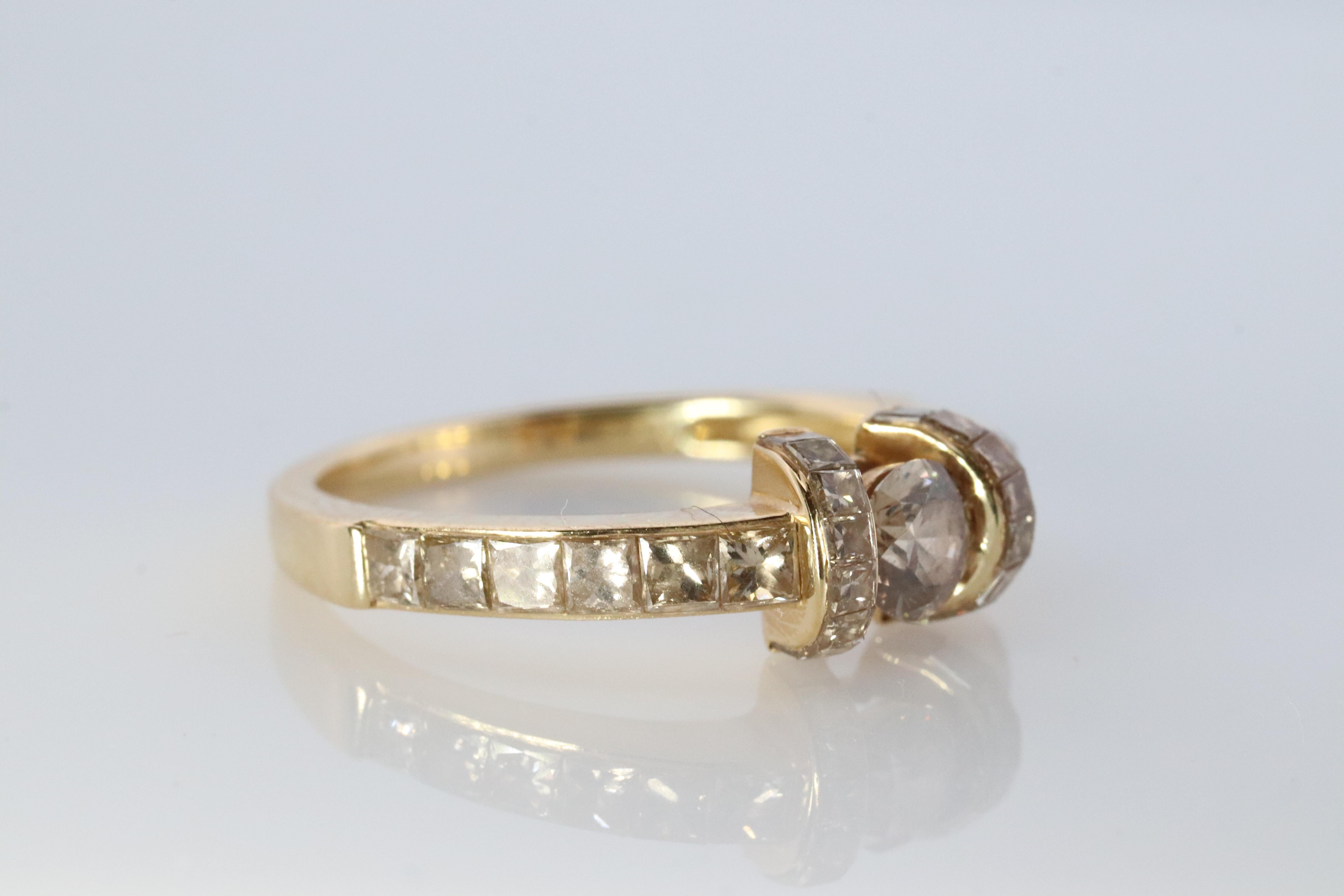 Round Cut 18k Round Genuine Diamond Solitaire Ring Anniversary Illusion set princess cut. For Sale