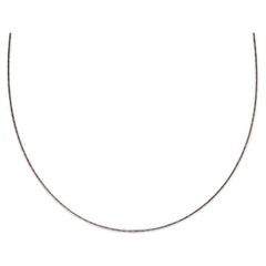 Collana Omega rotonda in oro bianco 18k. Collana con catena a serpente OMEGA in oro bianco 18k. MILOR