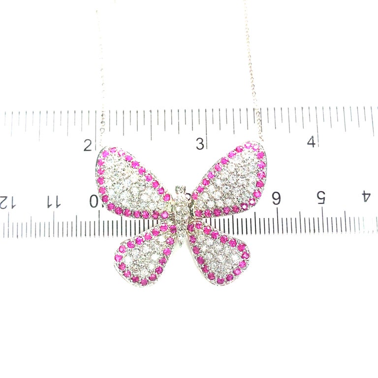 BUTTERFLY RUBY DIAMOND ROSE GOLD NECKLACE