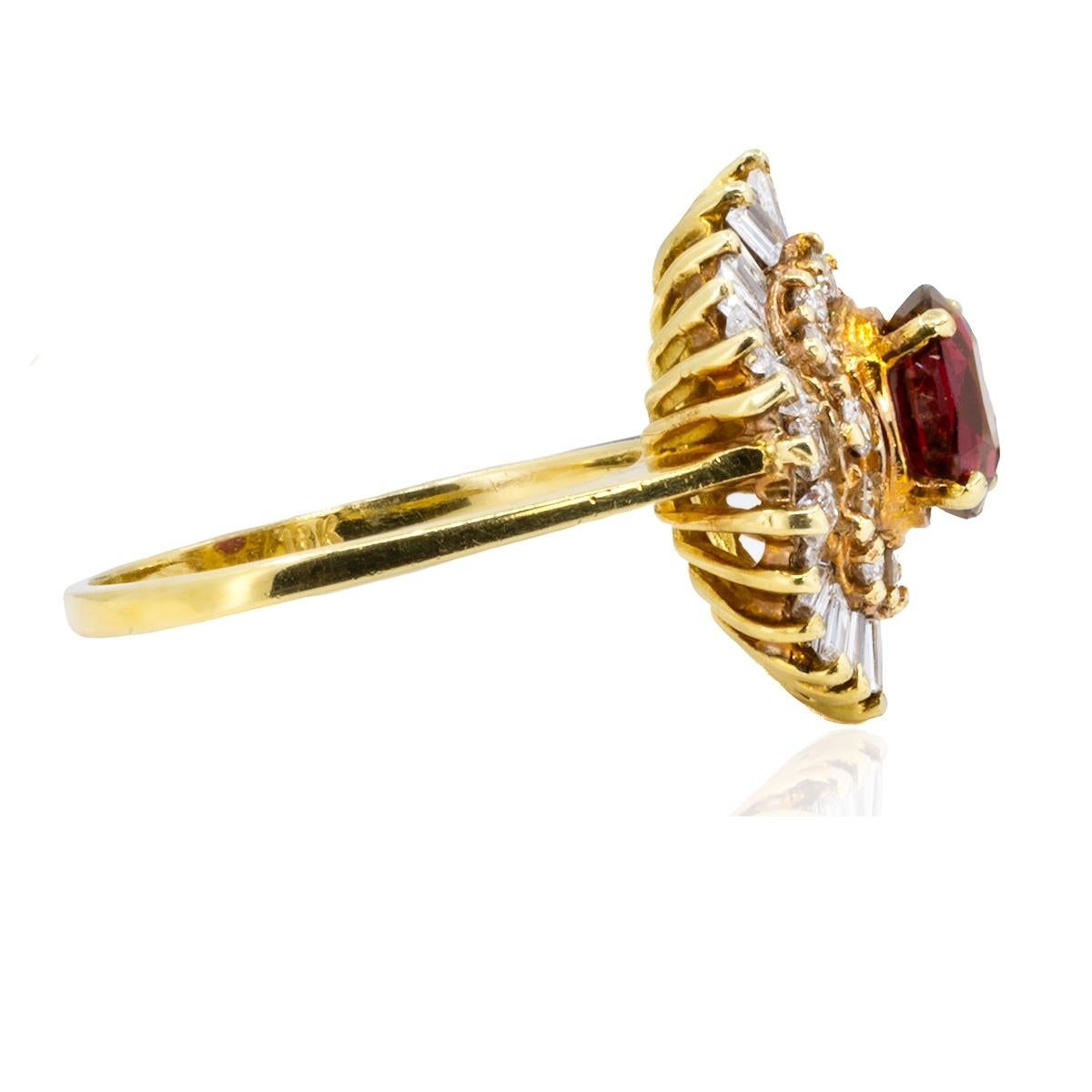 18 Karat Rubin- und Diamantring im Zustand „Hervorragend“ im Angebot in Sarasota, FL