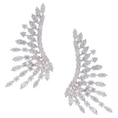 Radiant Wing Shaped 18K Yellow Gold Earrings