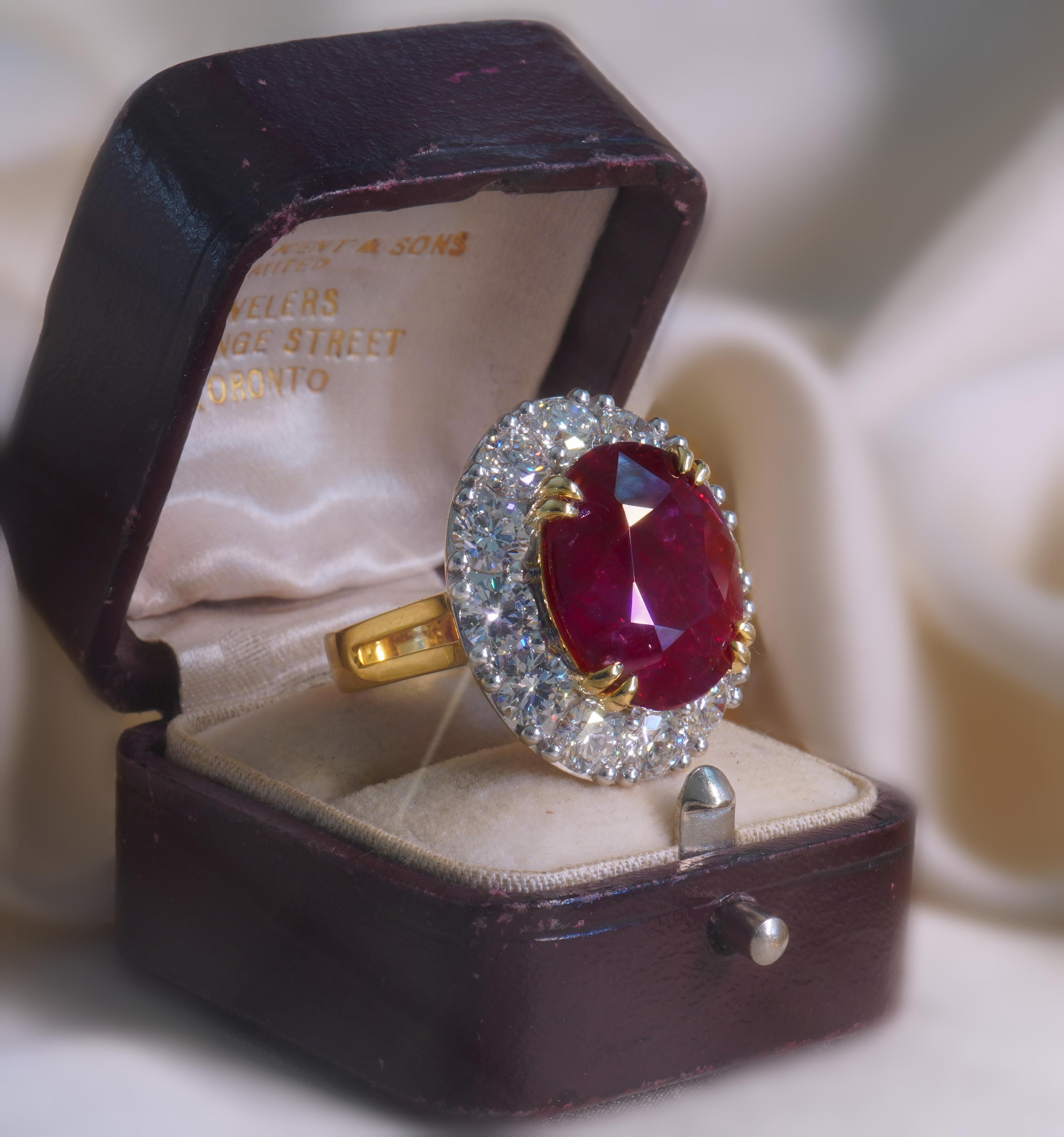 18K Ruby Diamond Ring Vintage Unheated GIA Certified VS Fine Riesige 15,53 Karat! im Angebot 1