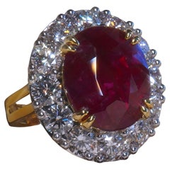 18K Ruby Diamond Ring Vintage Unheated GIA Certified VS Fine Huge 15.53 Carats!