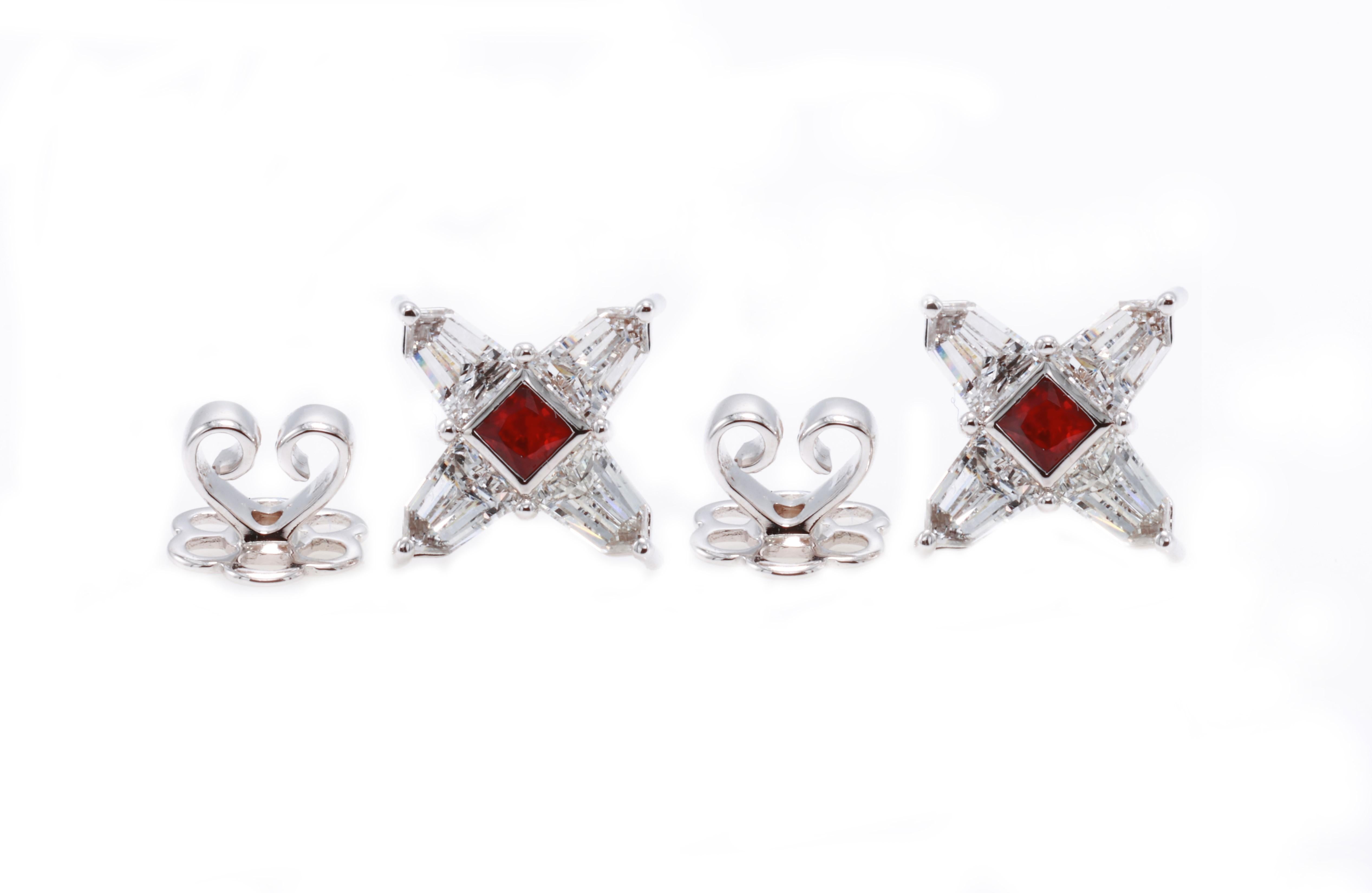 18K Ruby Earrings For Sale 3