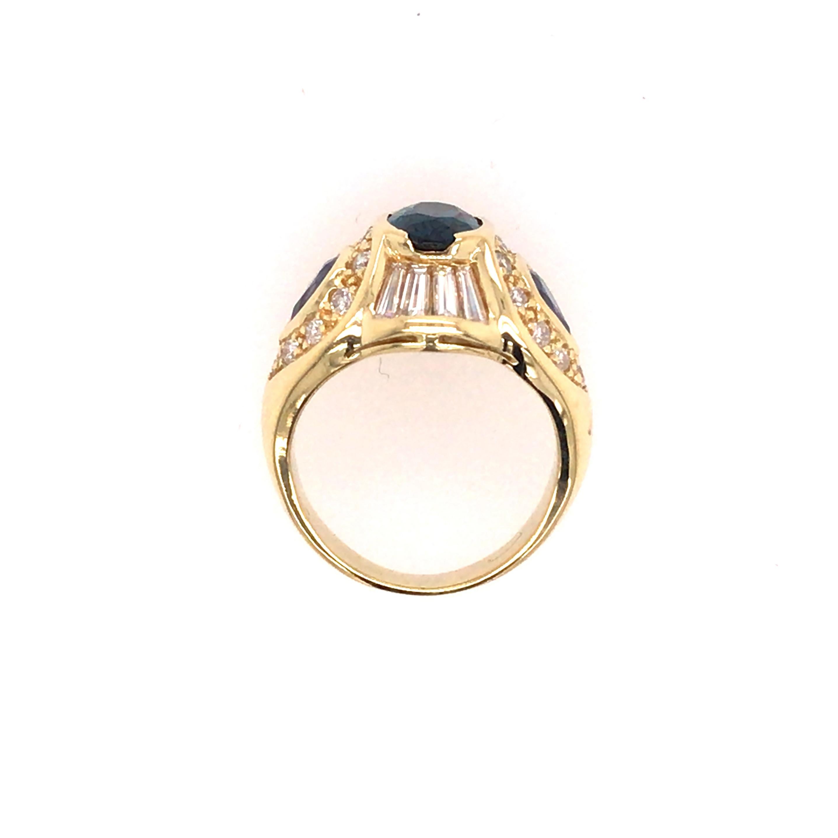 18K Sapphire and Diamond Ring Yellow Gold 1