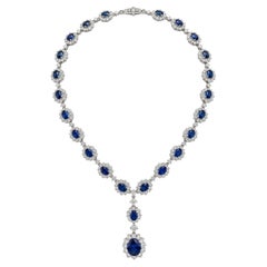 18k Sapphire & Diamond Necklace
