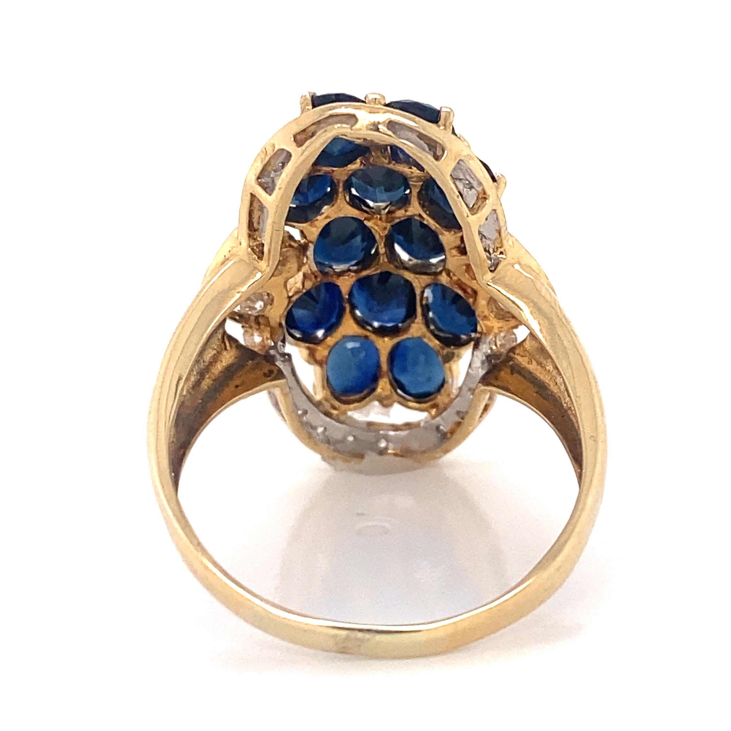 18k Sapphire Diamond Ring In Good Condition For Sale In Austin, TX