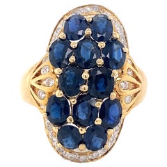Antique 18k Sapphire Diamond Ring