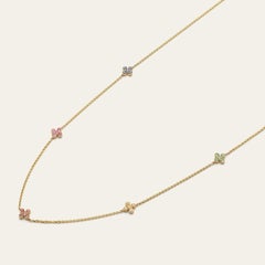 18K Sapphire Flower Necklace by AMRIYA, 0.62ct